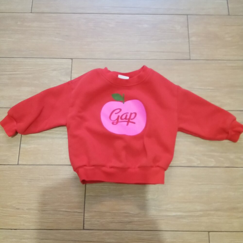 Gap Baby Girl sweatshirt red with apple logo